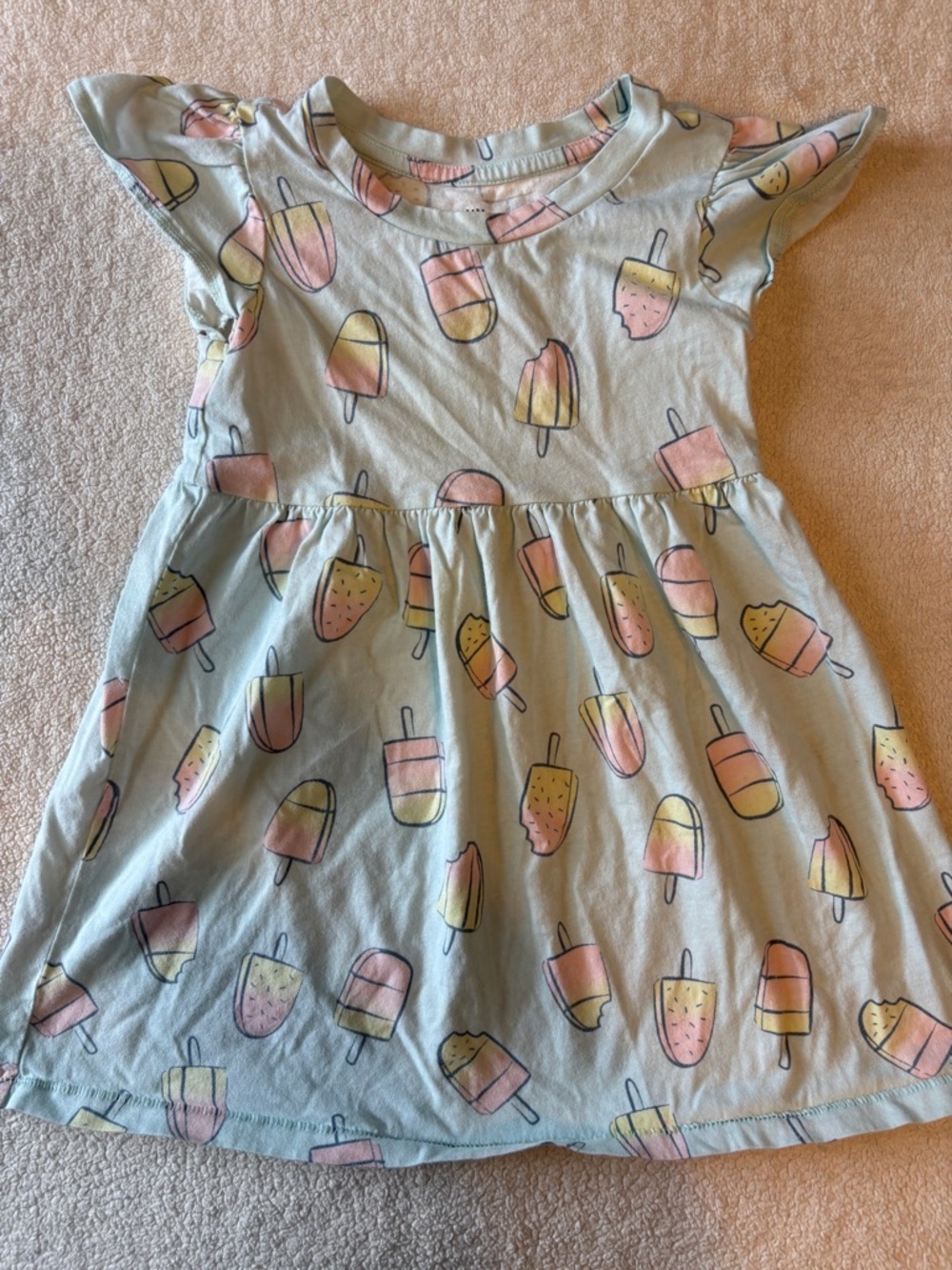 GAP Popsicle Print Cotton Dress in Light Blue, pastel pink yellow ice pops. 3T